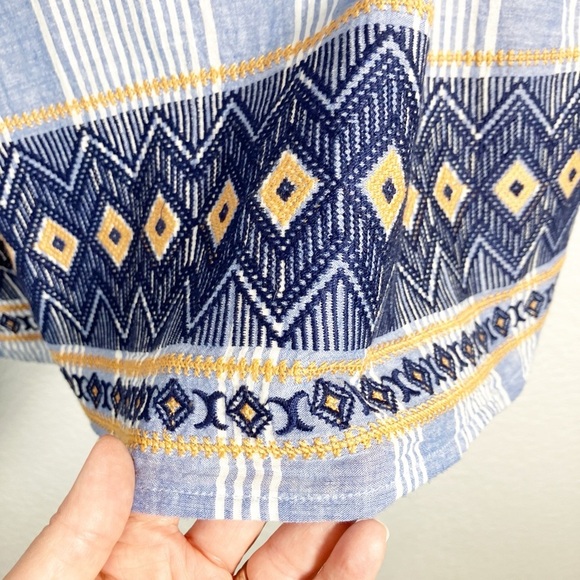 Anthro🔥SALE🔥 THML blue/white stripe dress with embroidered detail M - Picture 9 of 12